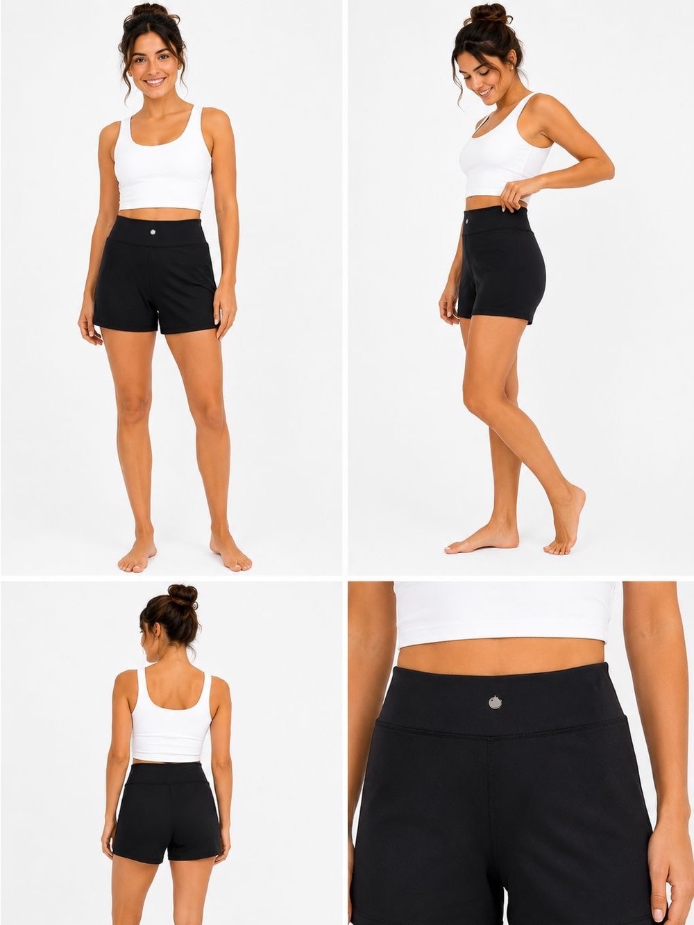 Yogalicious Black High-Waist Bike Shorts